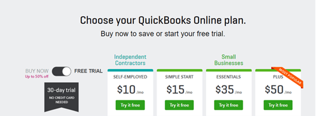QuickBooks Online pricing