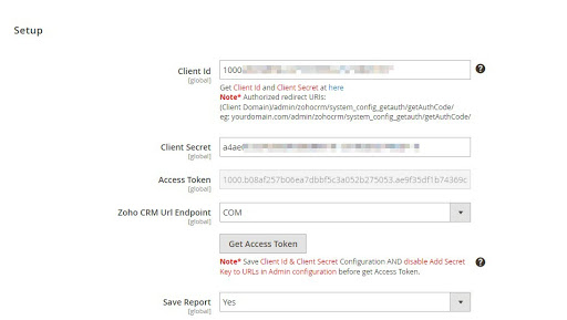 connect Zoho CRM to Magento 2: get-client-id