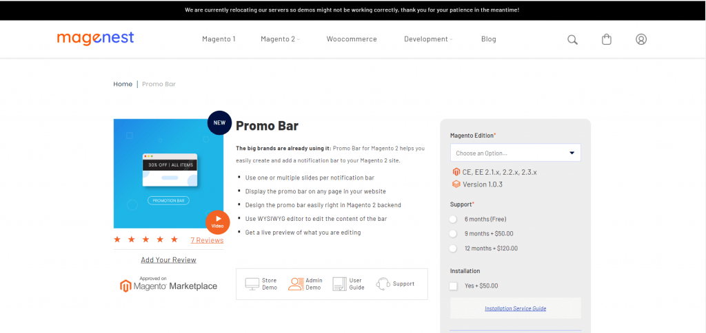 Magento 2 Promo Bar: Show hot news