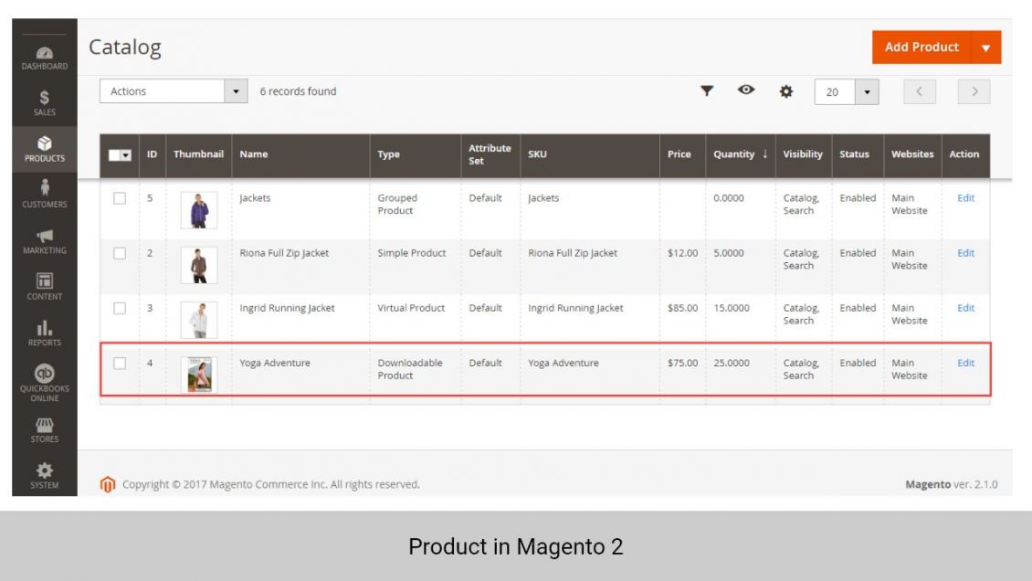 Product in Magento 2