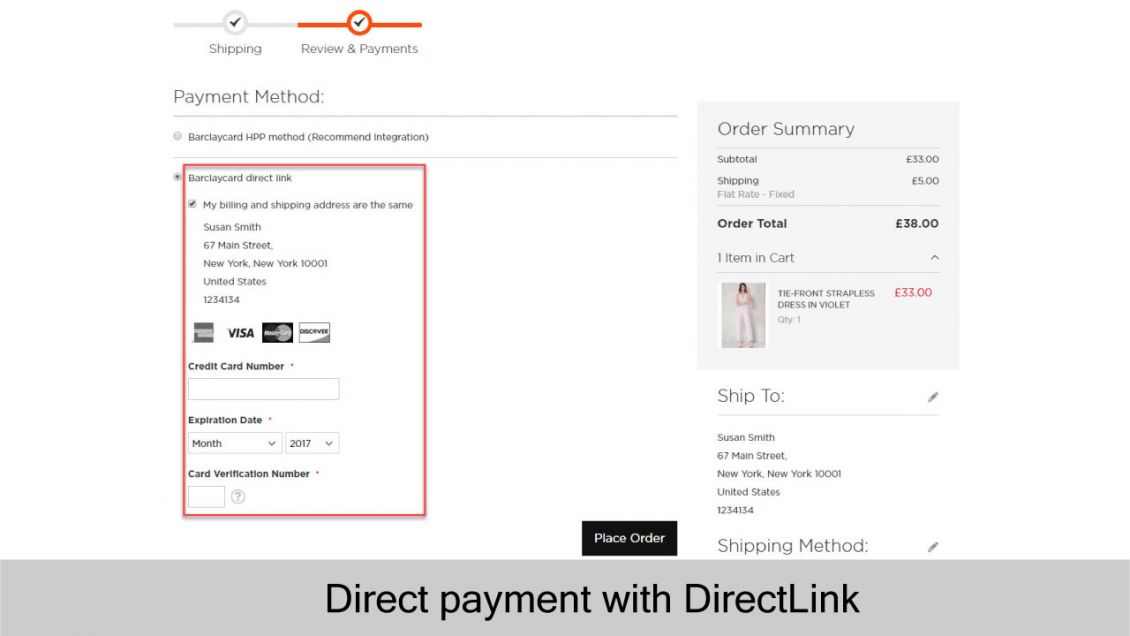 Barclays direct payment with DirectLink
