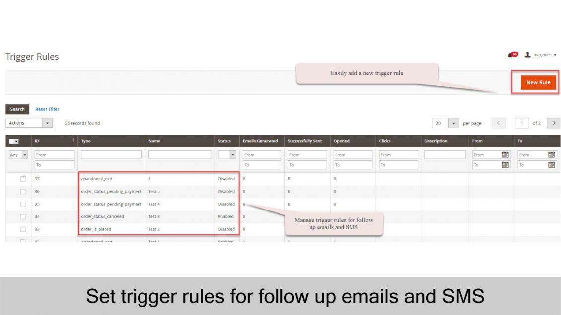 Set trigger rules for follow up emails
