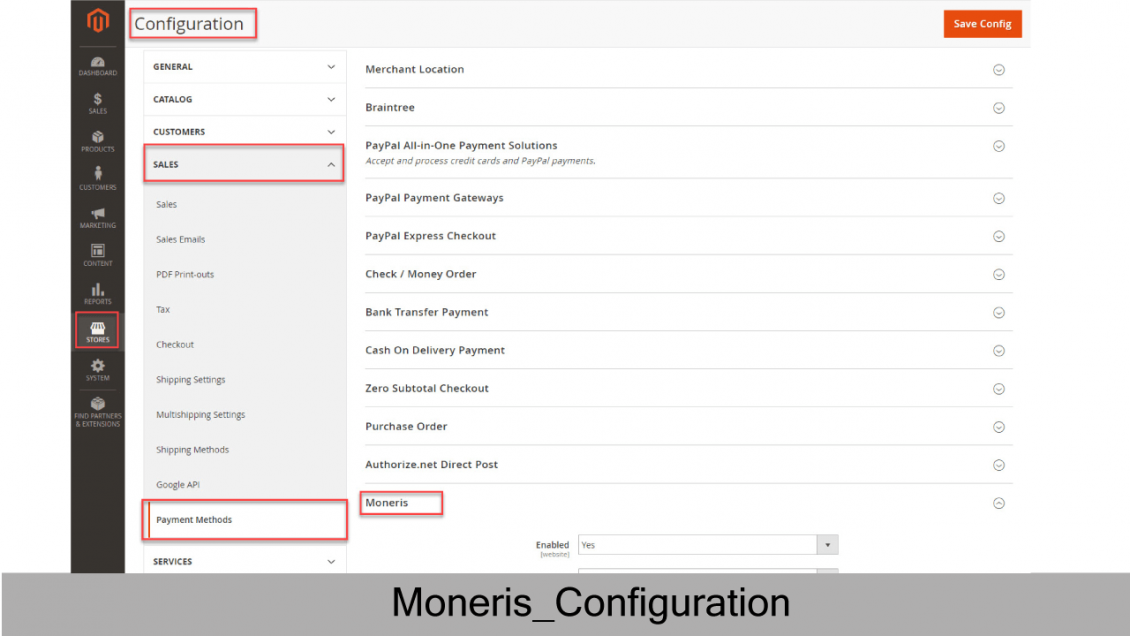 Moneris Configuration on Magento 2