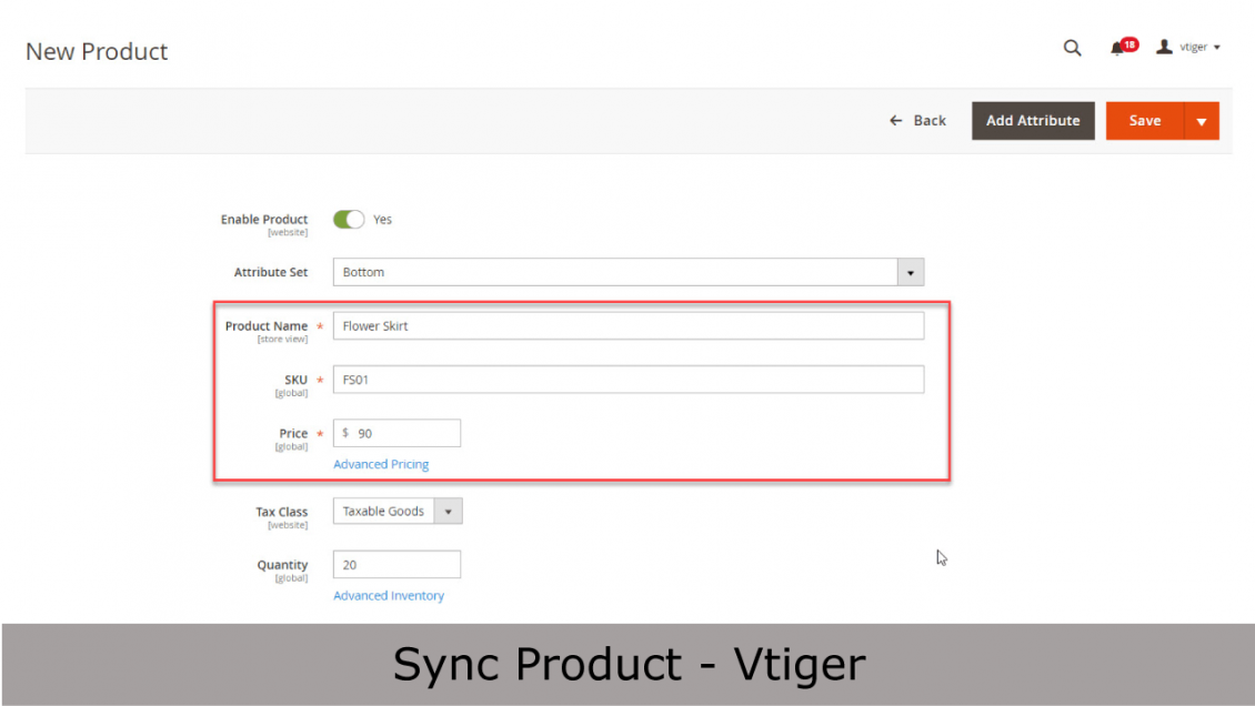 Synchronize Products from Magento to Vtiger