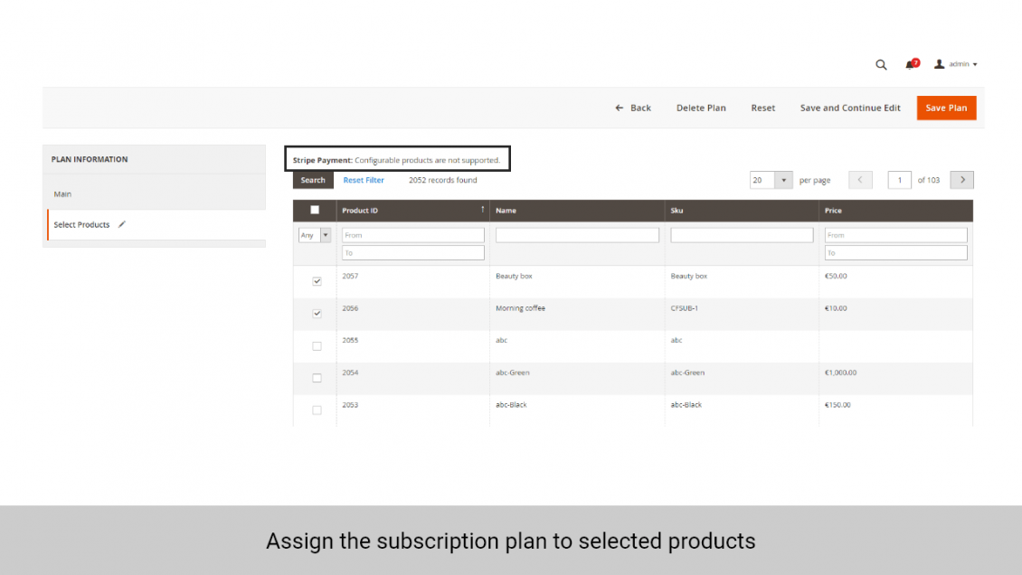 Magento 2 Subscription and Recurring Payments  assign the subscrition plan