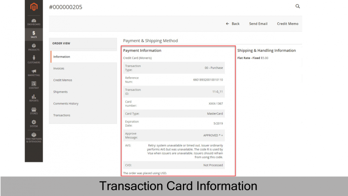 Transaction card information