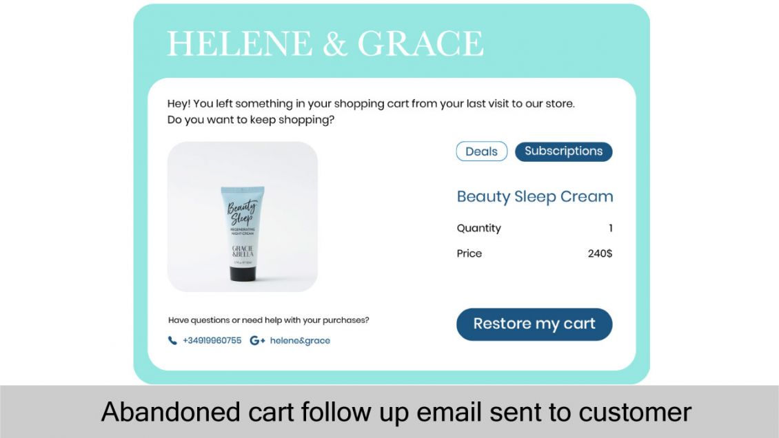 Send abandoned cart follow up email to customers
