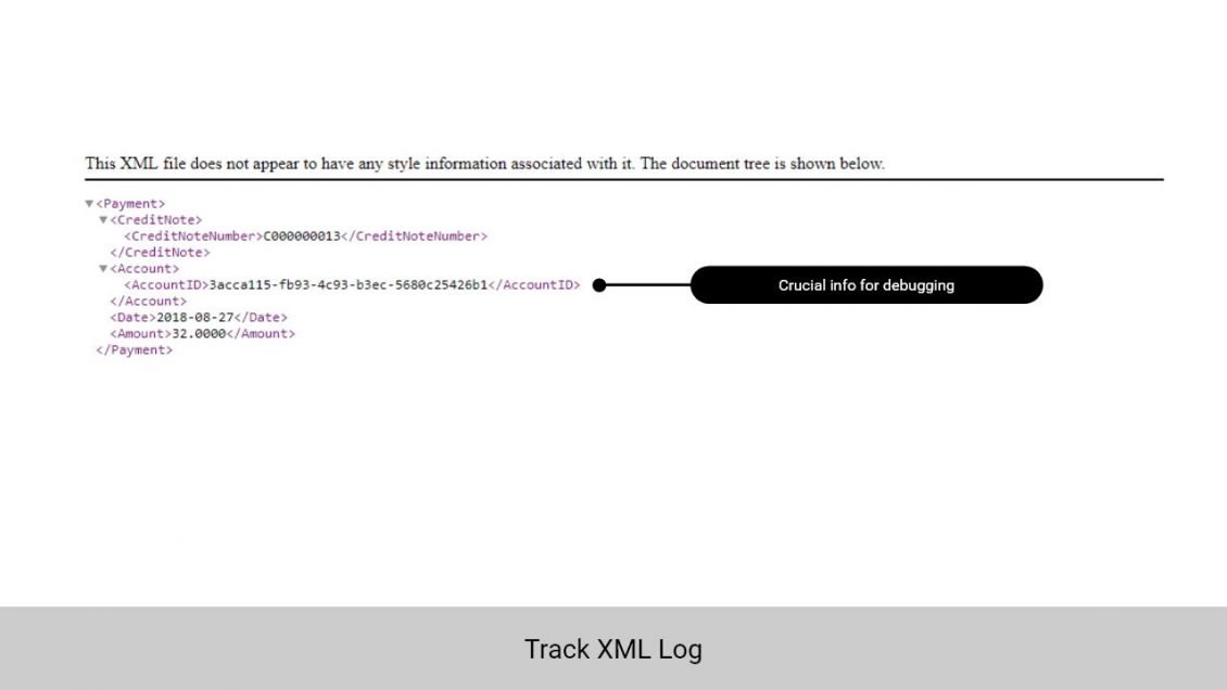 Admin can track XML log for easier debugging