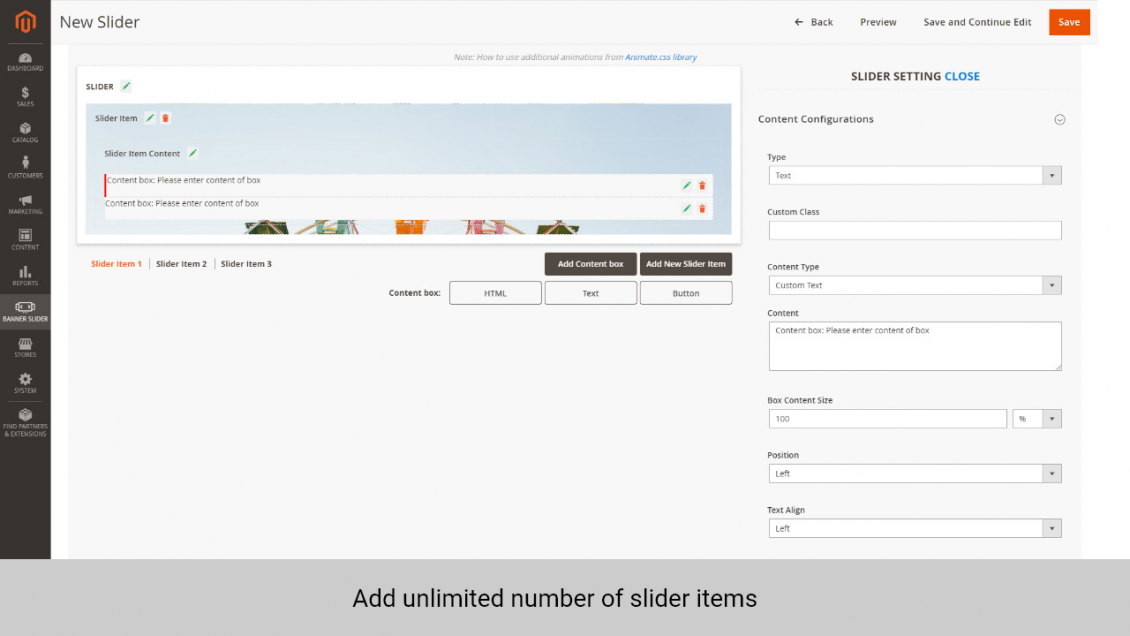 Magento slider extension add unlimited number of slider items
