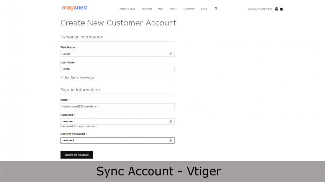 Synchronize customers when new account is created