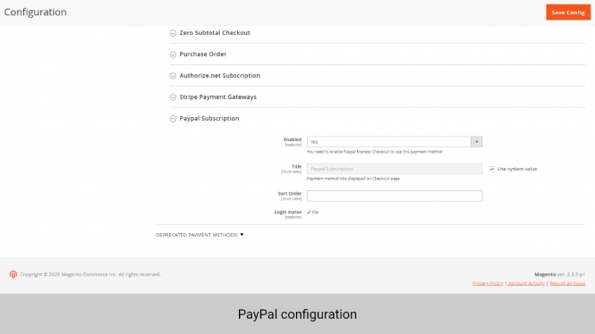 Magento 2 Subscription and Recurring Payments: paypal configuration 2