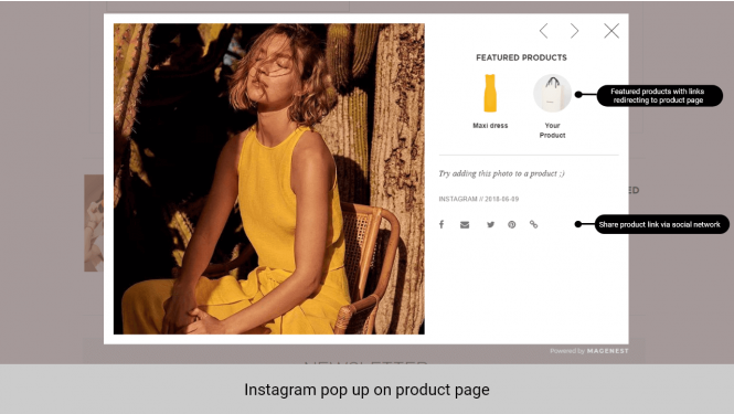 Magento 2 Instagram Shop Widget - Make Insta Photos Sell