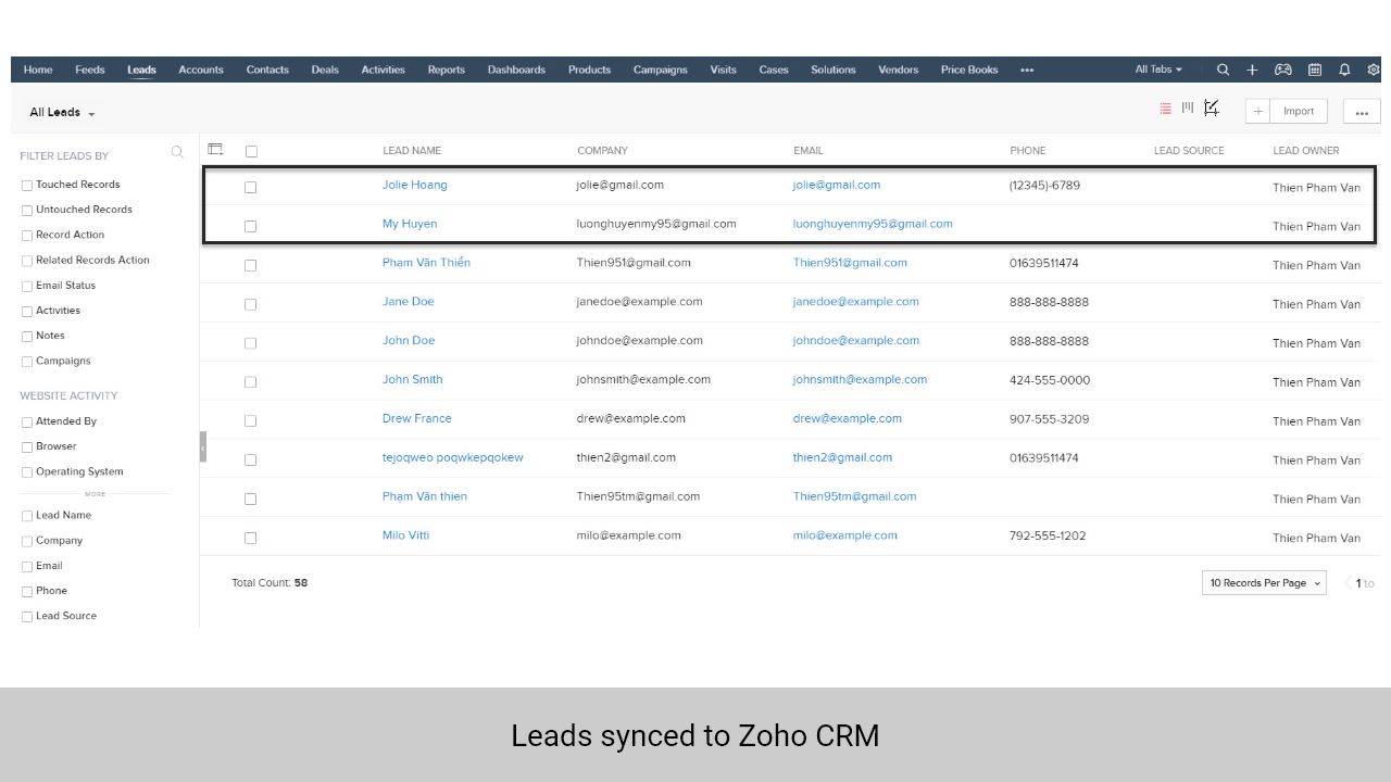 Zoho crm