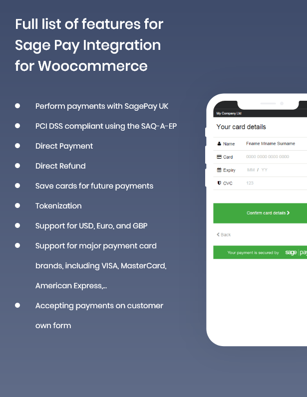 sage pay integration features