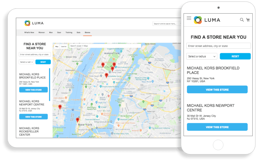 magento 2 store locator mobile responsive