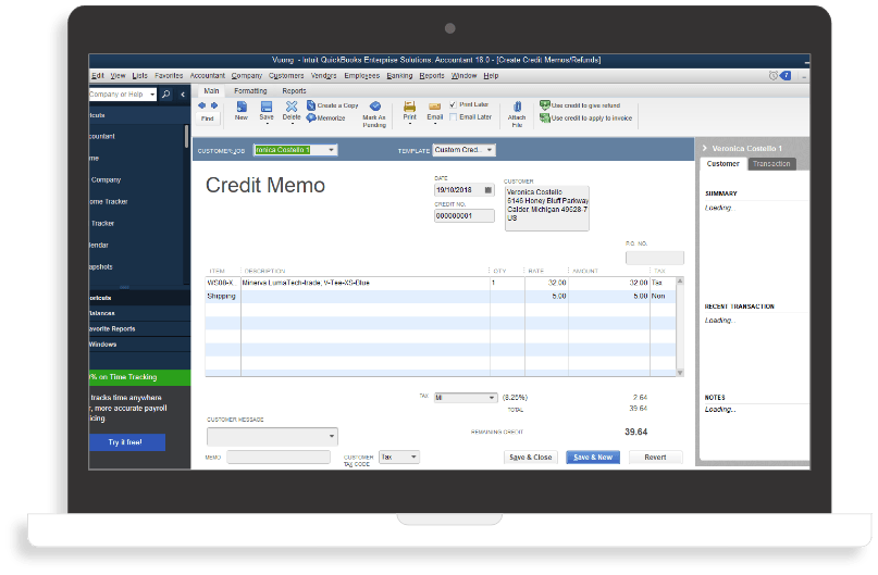 Credit Memo Quickbooks Desktop : How To Apply A Partial ...