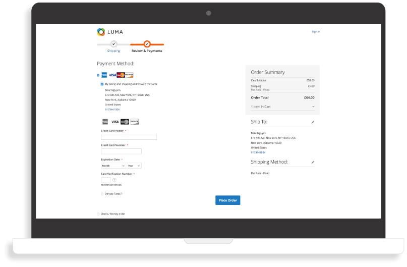 iframe saved cards