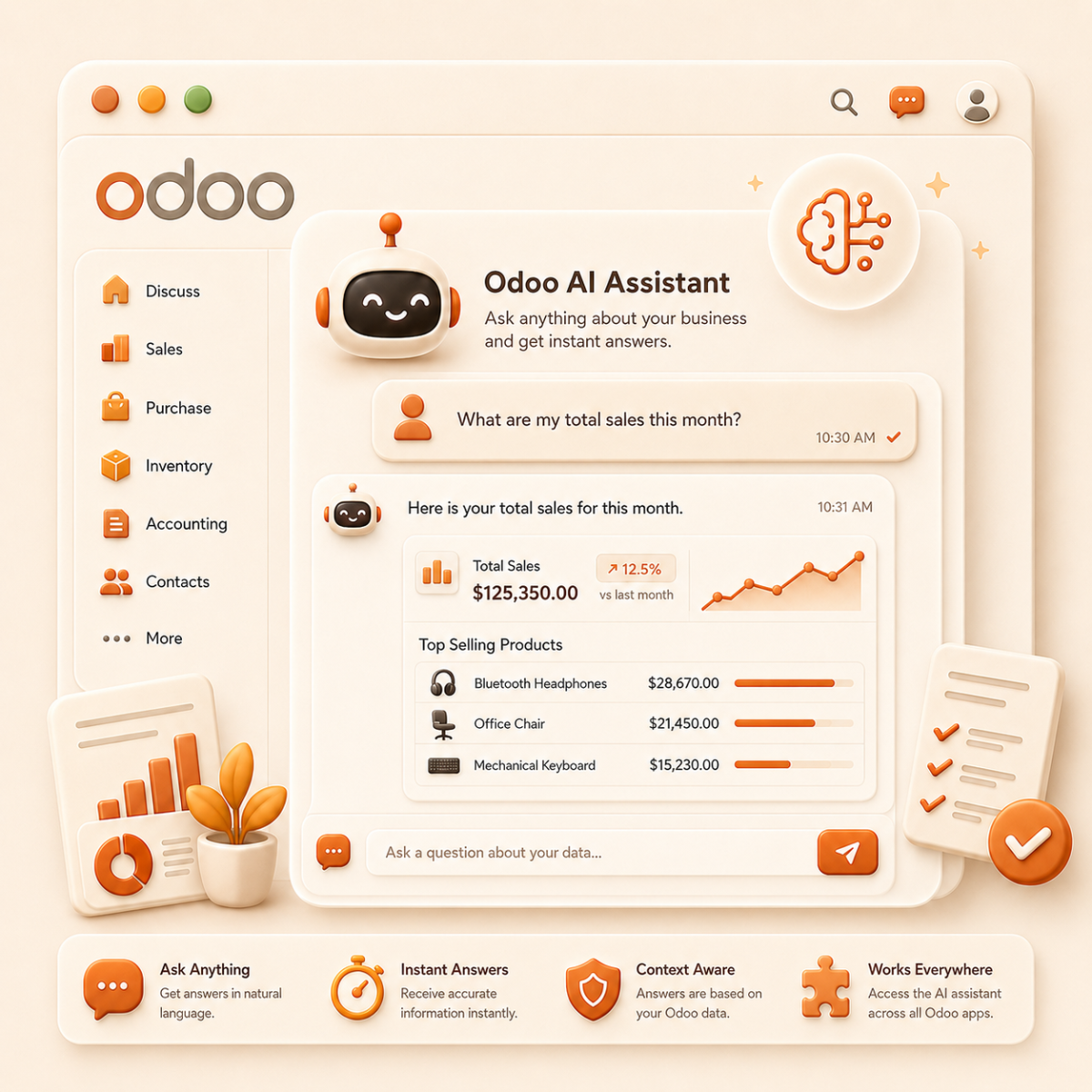 AI chat built into Odoo