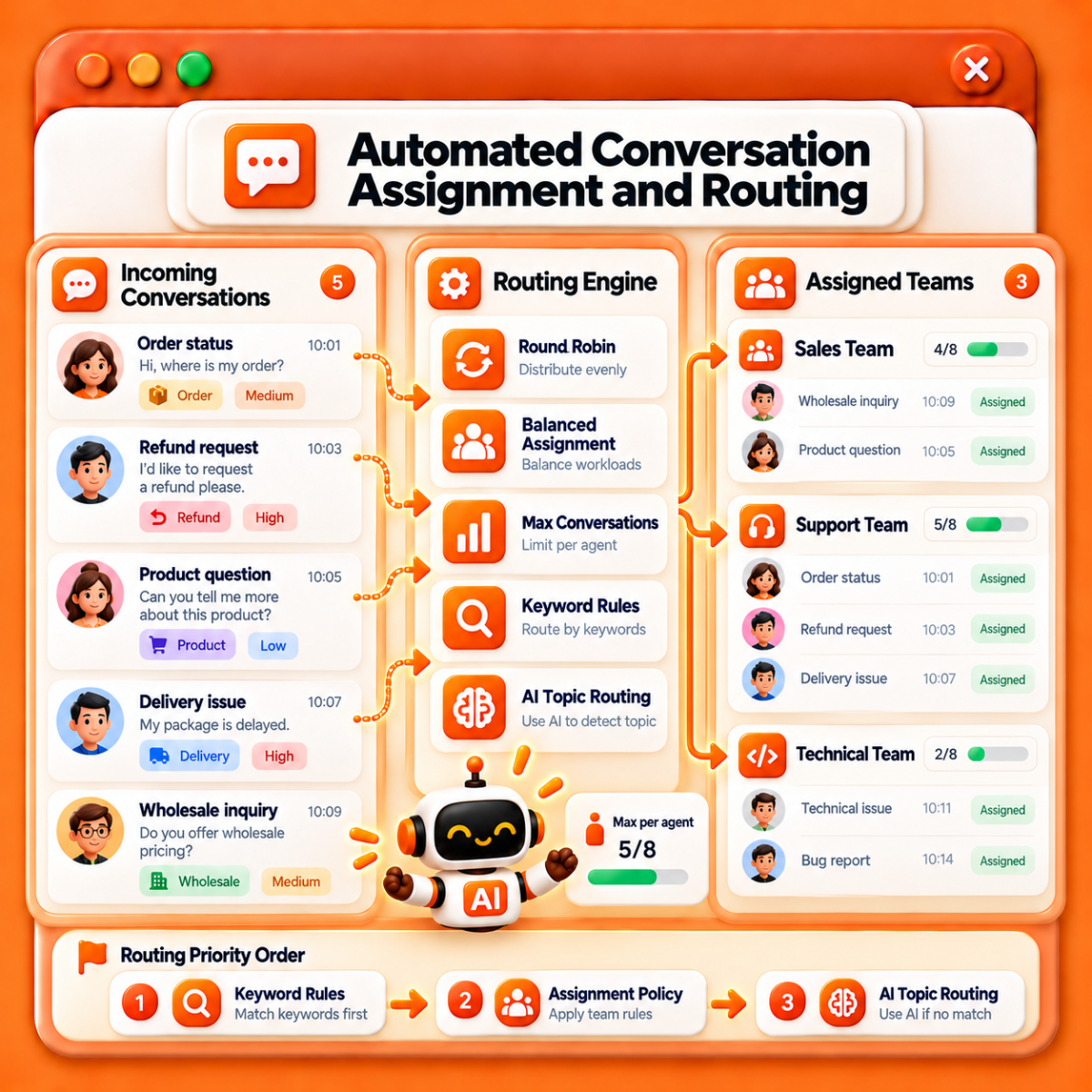 Automated Conversation Assignment and Routing