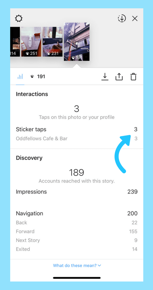 Instagram Analytics: Example of InstaStory Analytics