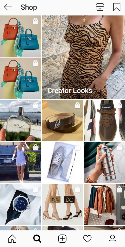 Instagram shopping features: Shopping explore tab