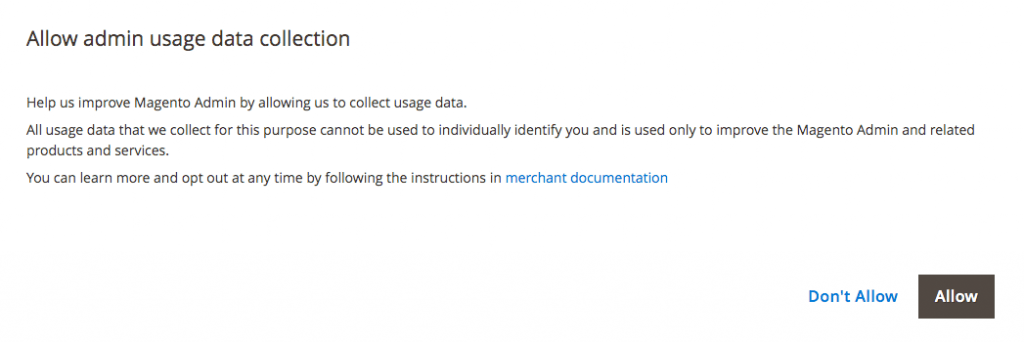 Magento 2.3.3 release: Allow admin usage data collection
