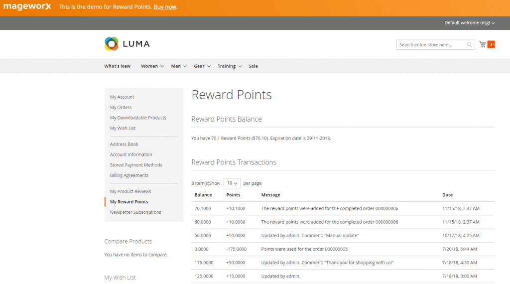 Magento 2 reward points: mageworx