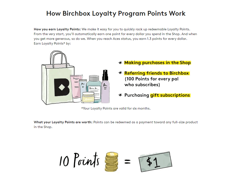 eCommerce Loyalty Program: cosmetic example