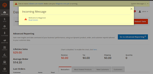 Admin notification in Magento 2: Add Admin Notification Messages in Magento 2 - Popup