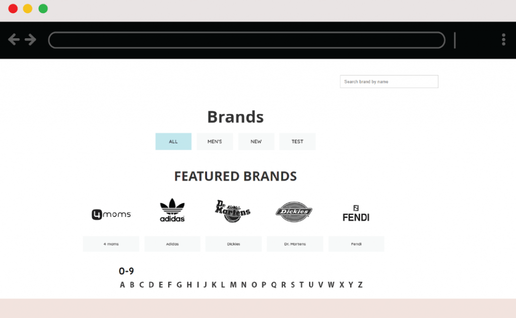 store within a store: brands page
