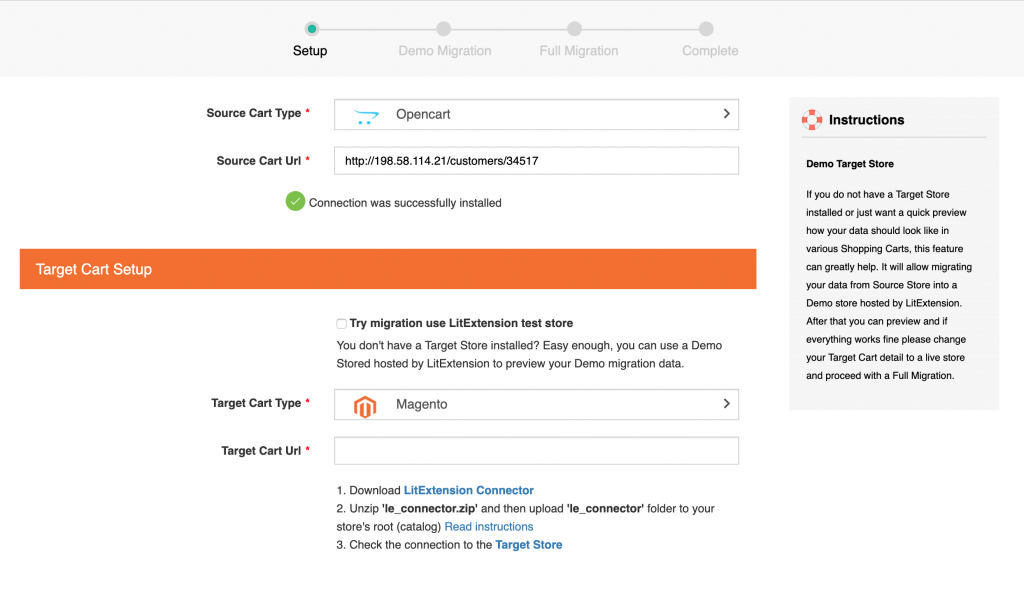 opencart to magento: setup