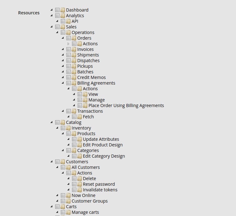 magento 2 ACL resource