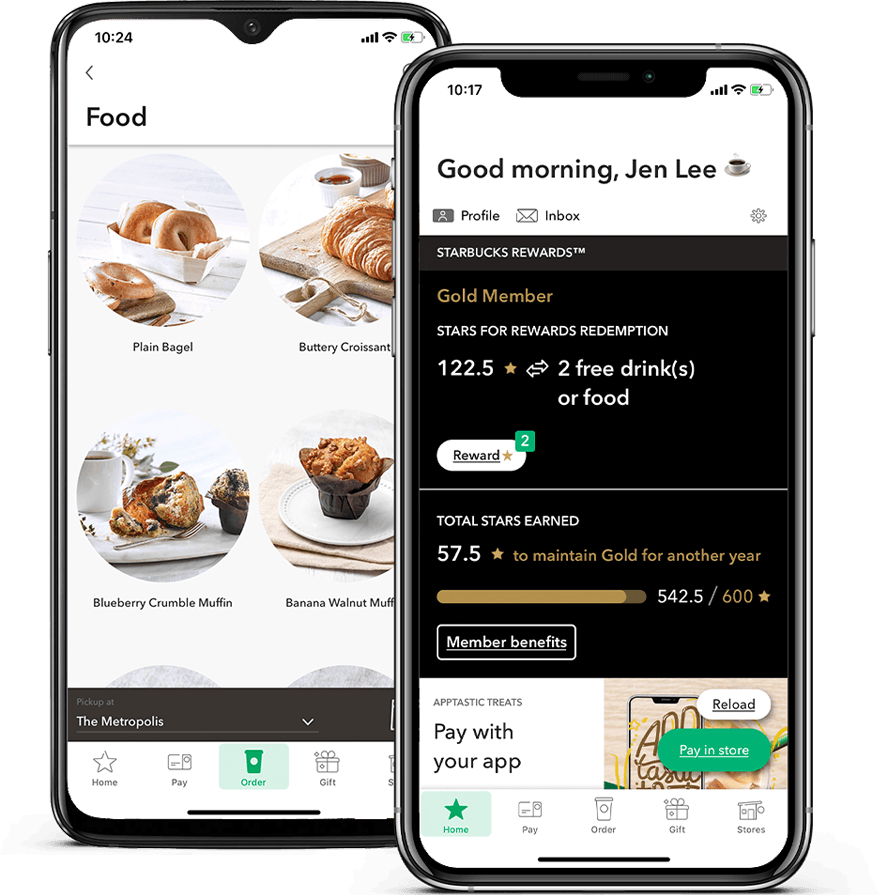 Starbucks Star rewards: mobile app