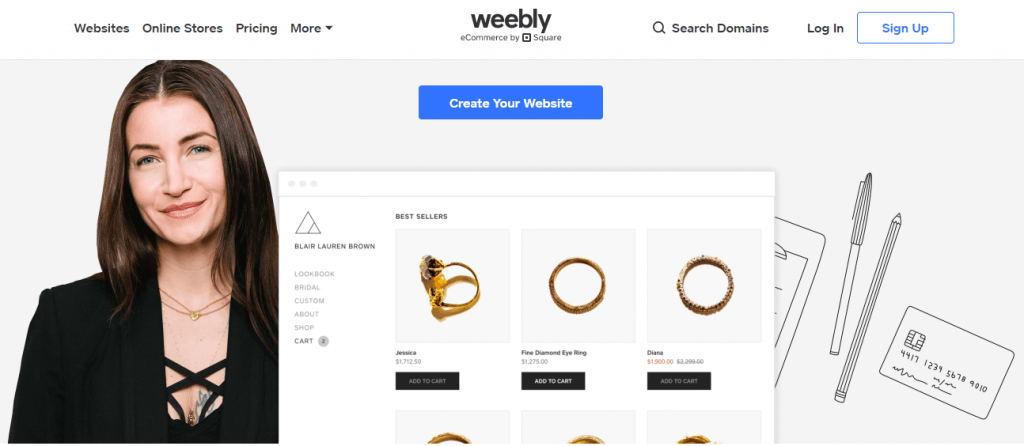 eCommerce platforms:  weebly