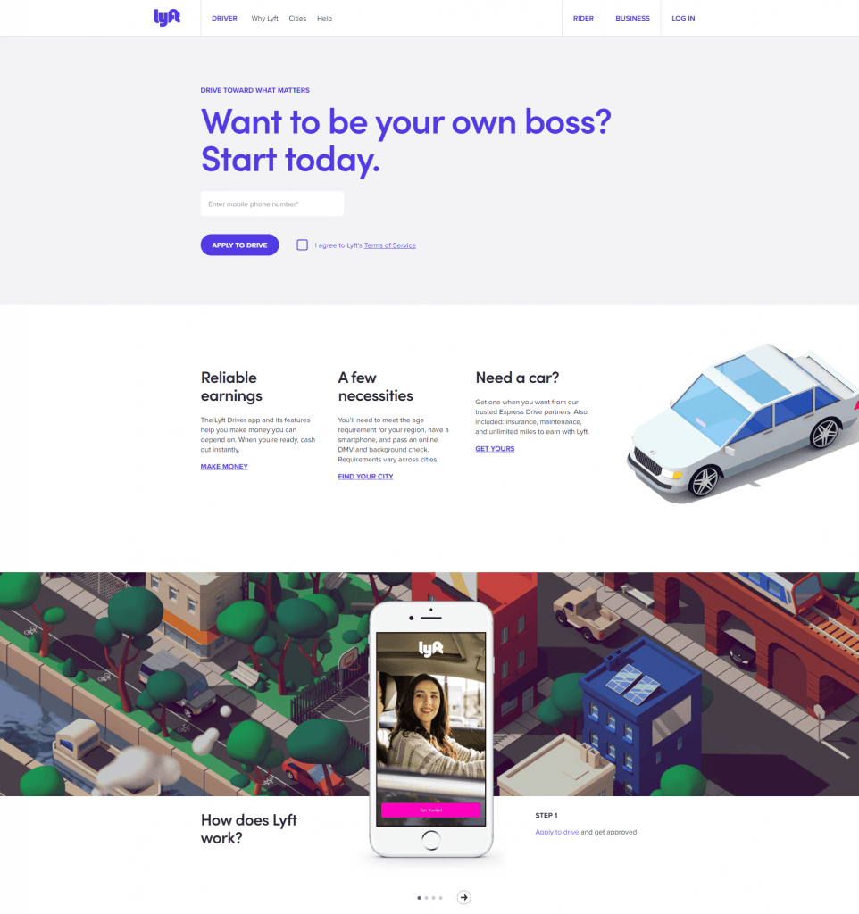 Magento landing page: Lyft