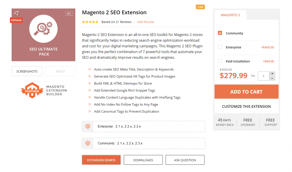 Magento 2 SEO extension: FME Extensions