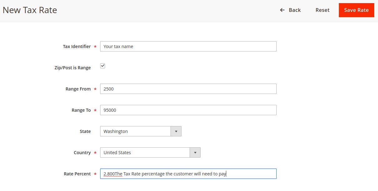 New tax rates magento 2