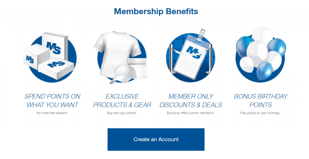 customer loyalty program: muscle and strength reward program