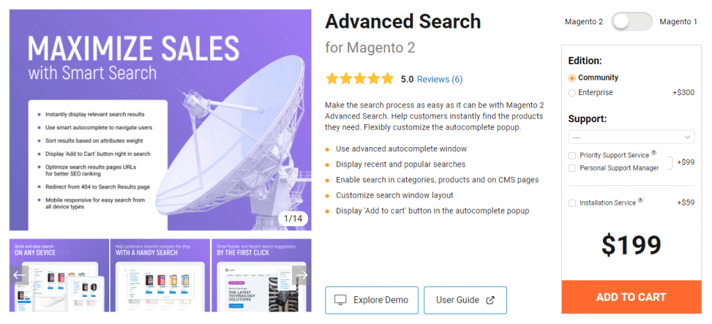 magento 2 search extension: amasty