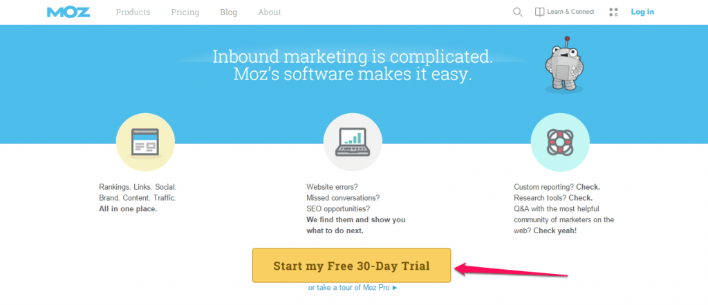 CTA marketing tactics: free trial