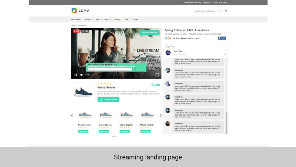 magento ecommerce trends facebook live stream example