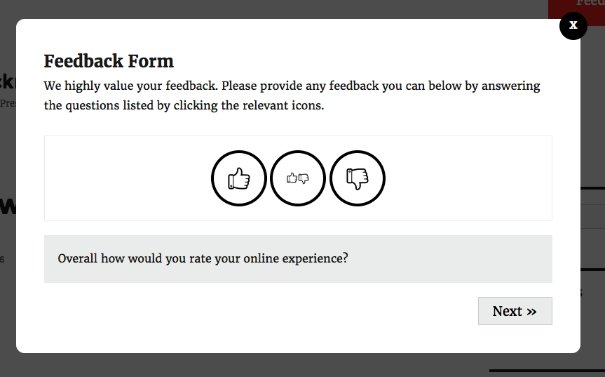 Why care about a popup: Feedback form