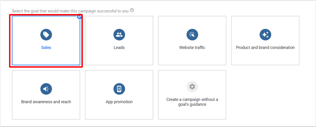 Steps to create Google shopping campaigns: create campaign 2