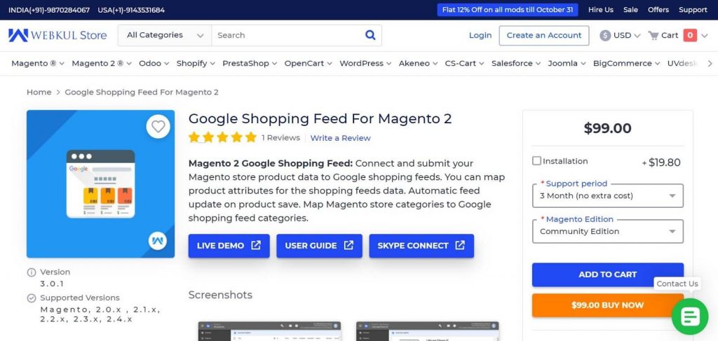 Magento 2 Google Shopping Feed: Webkul
