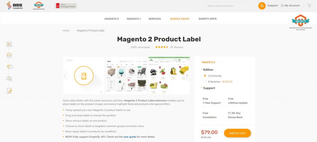 Magento 2 Product Label: BSS commerce