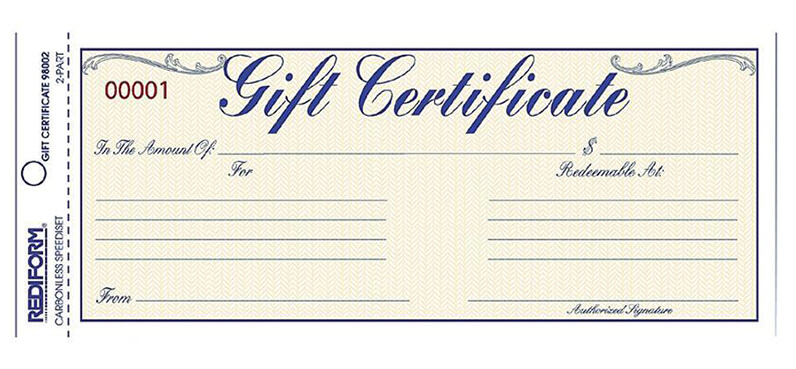 Gift Card History: Gift Certificate