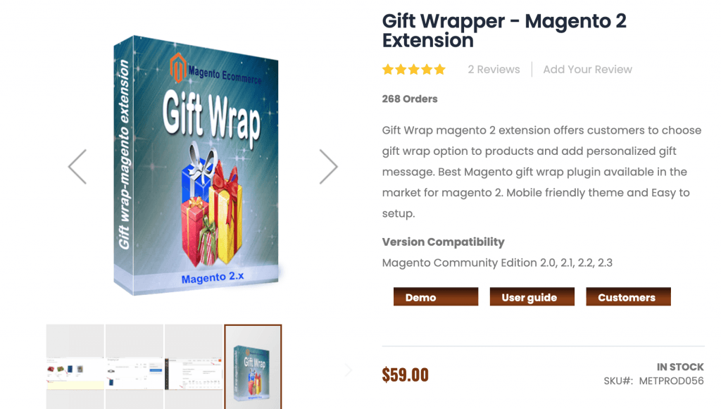 Magento 2 gift wrap: Mage Extensions and themes