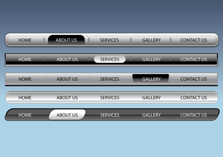 website menu bar designs