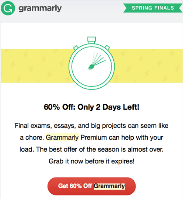 Grammarly applies FOMO