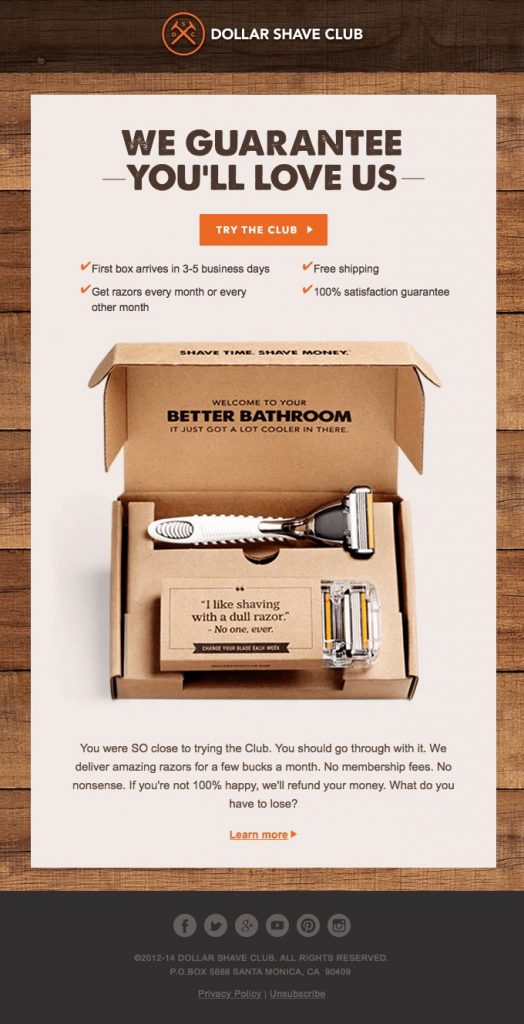 Dollar Shave Club makes commitment to its customers about products' qualilty